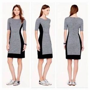 J. CREW Ponte Color Block Dress Black & Gray